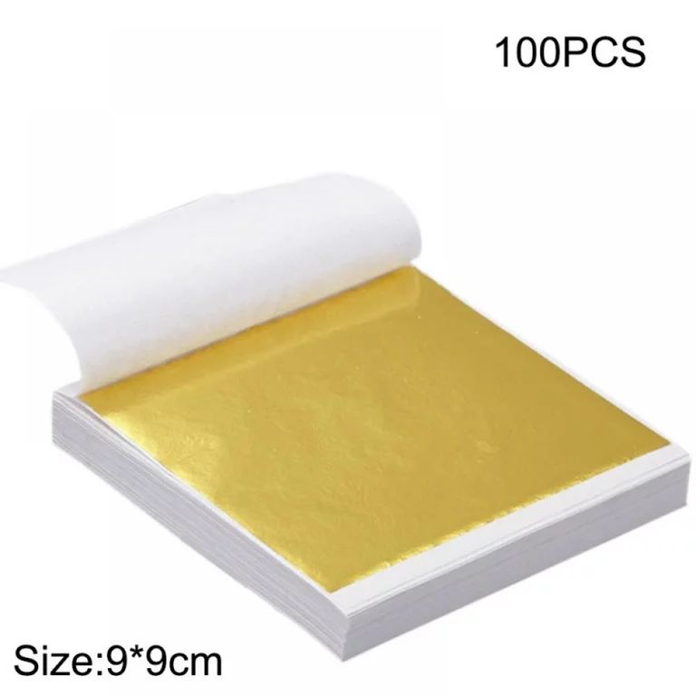 Feiona 100PCS Gold Leaf Sheets Imitation Gold Leaf Foil Paper Gilding Craft Gilding Decor Gold Fo... | Walmart (US)