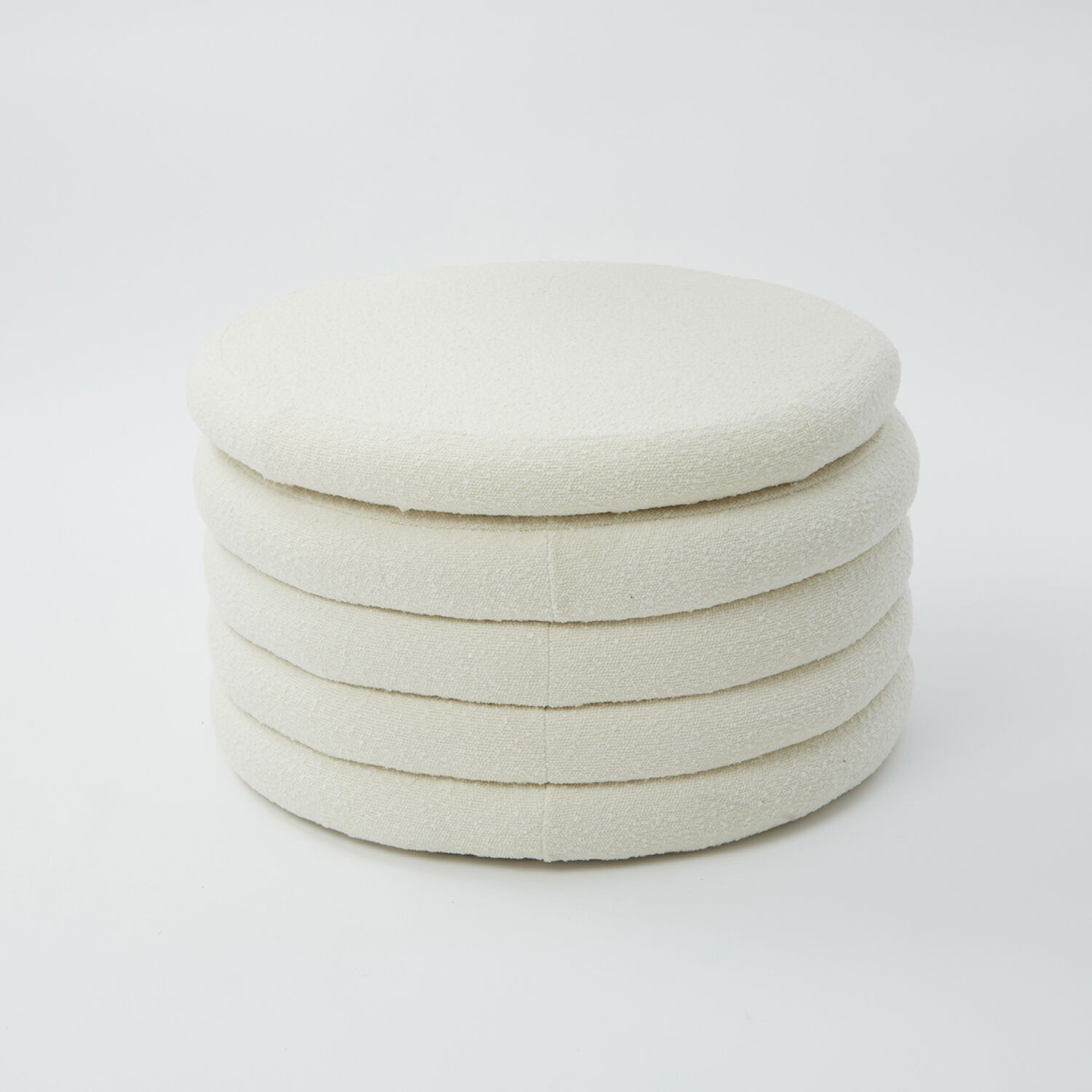 Cream Boucle Storage Ottoman 42x70cm | TK Maxx