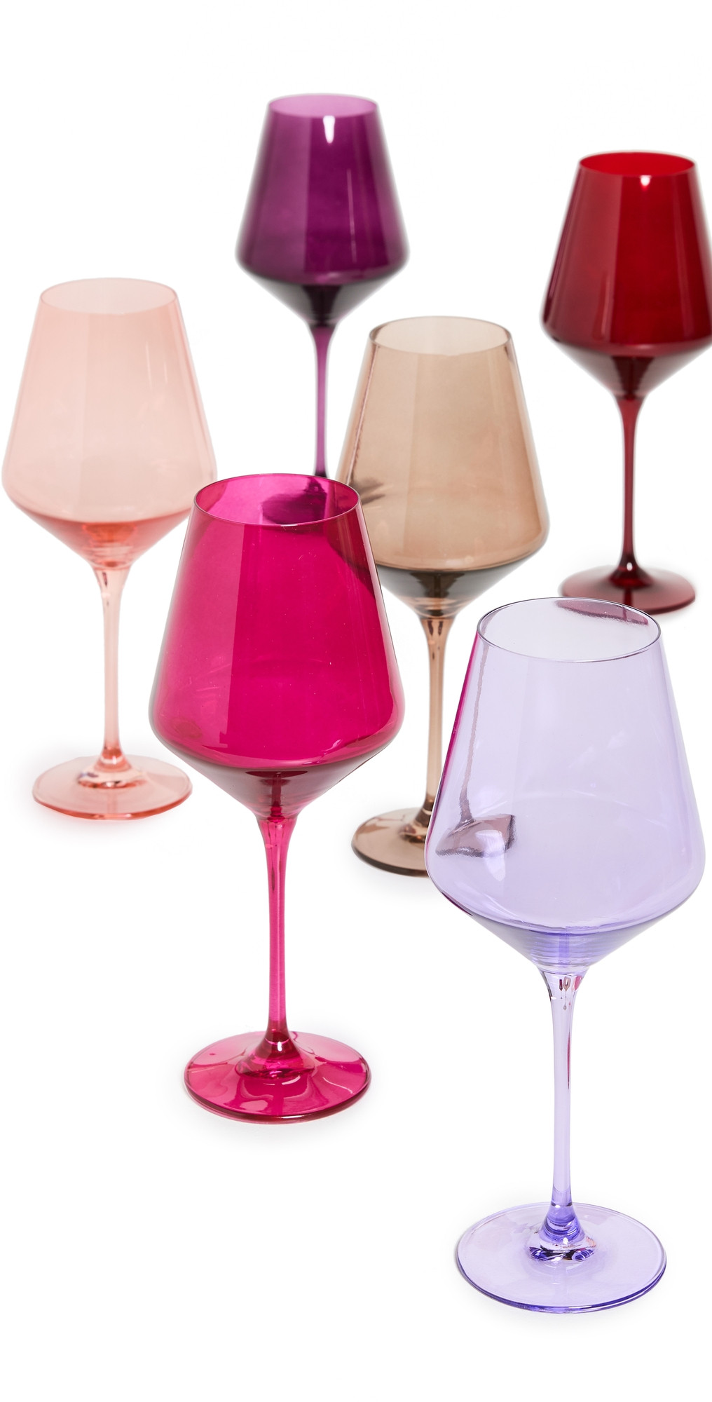 Estelle Colored Glass Stemware Set of 6 Fsa/Amth/Crl Pch/Pnk/Rd/Lav/Am One Size | Shopbop