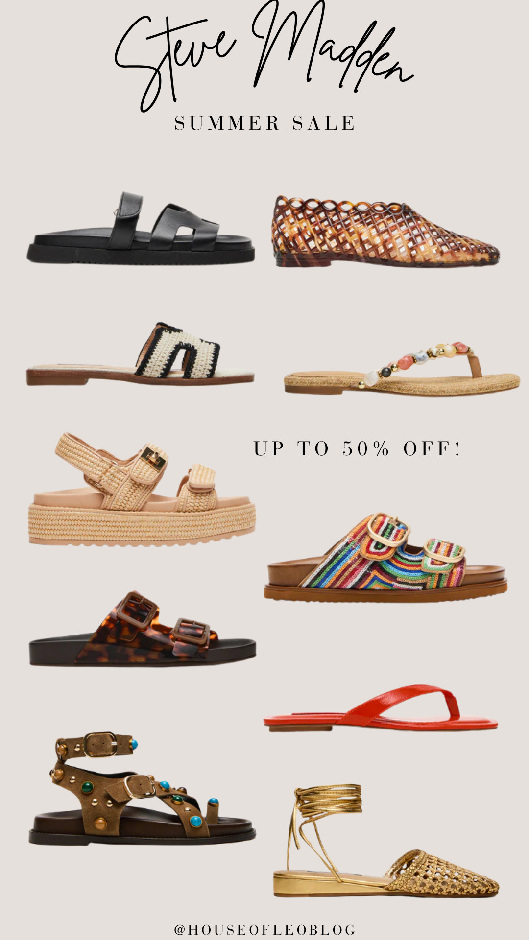 Up tp 50% off summer styles from Steve Madden with code SUMMER! 

 #LTKSaleAlert