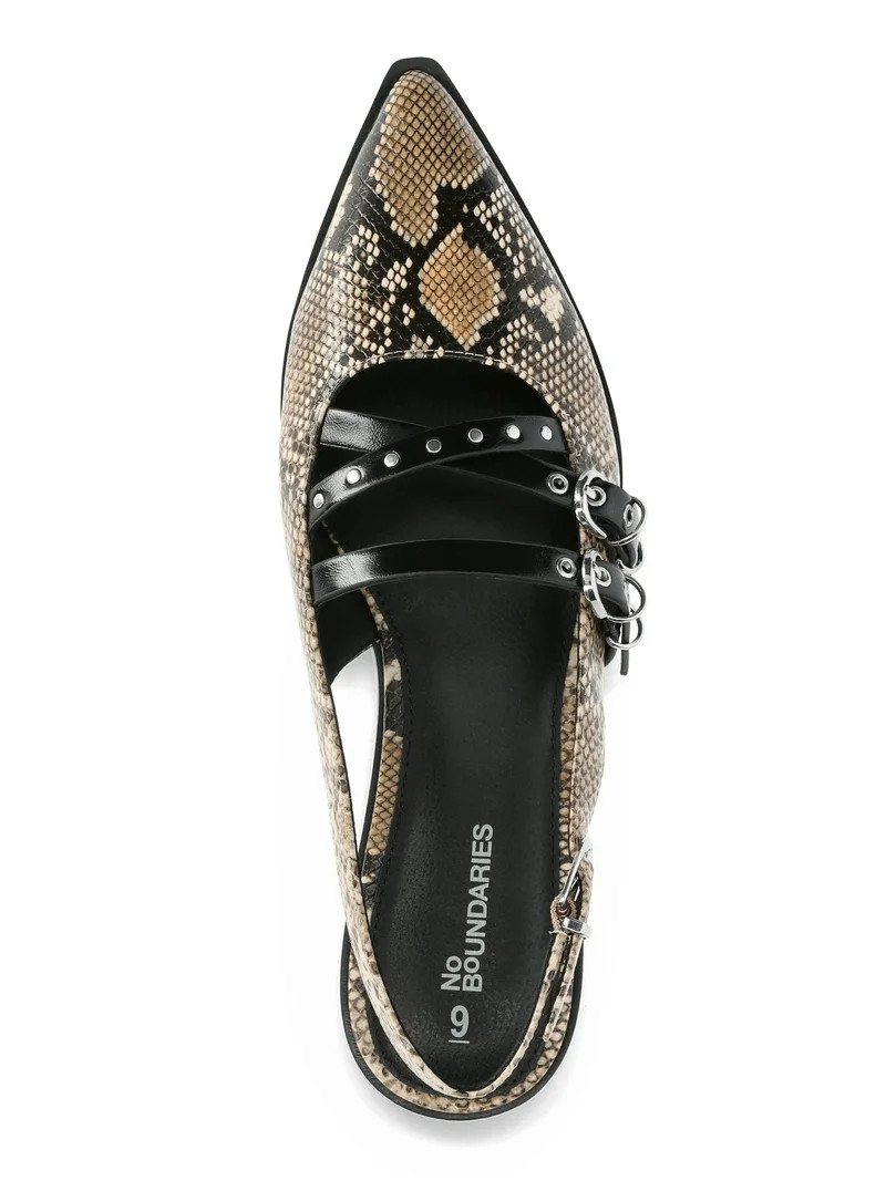 No Boundaries Women's Strappy Flats | Walmart (US)