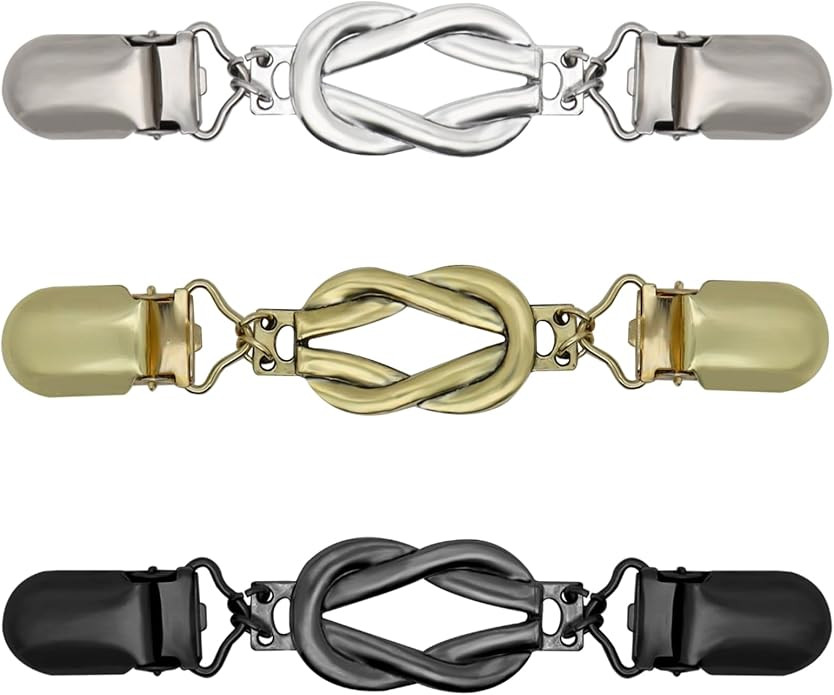 3 Pcs Sweater Clips Cinch Clips Vintage Dress Clip Back Cinch Shawl Cardigan Collar Clip to Tight... | Amazon (US)