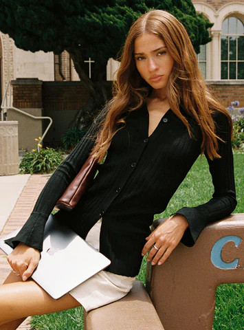 Anneke Collared Cardigan Black | Princess Polly US