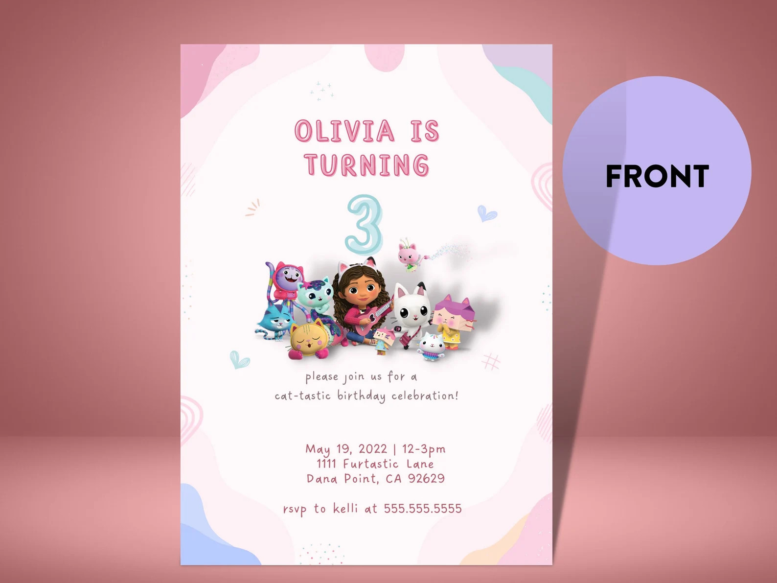 GABBY'S DOLLHOUSE BIRTHDAY Invite With Friends  Digital | Etsy | Etsy (US)