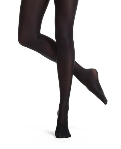 Danskin Women's Shimmery Footed Tights, Black, B | Amazon (US)