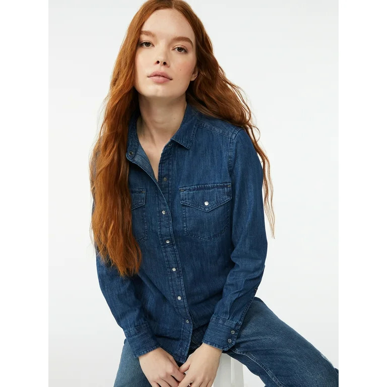 Free Assembly Women's Modern Western Shirt | Walmart (US)