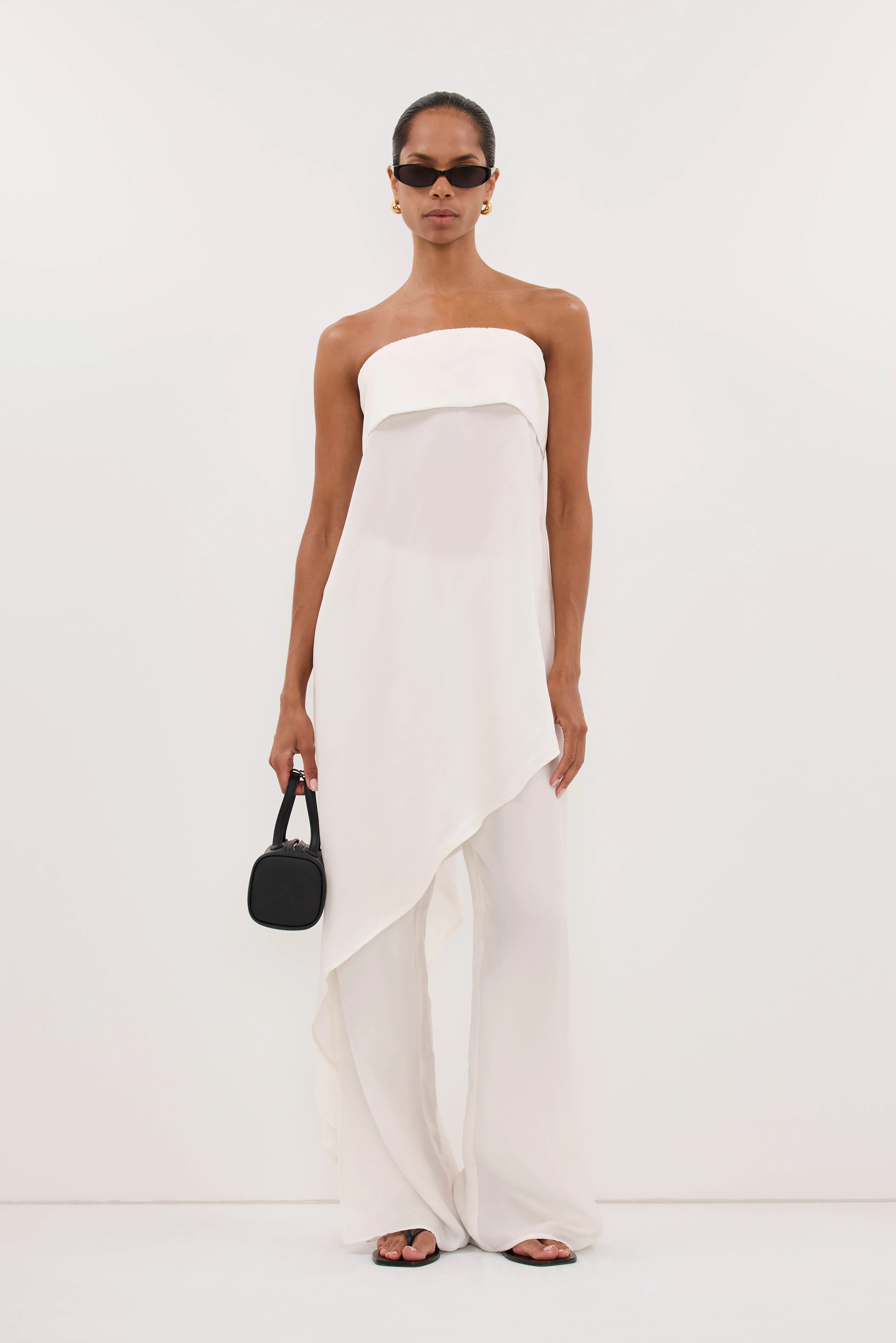 XENA WHITE CUPRO SIDE SPLIT PANT | DISSH