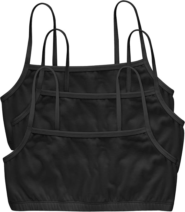 Hanes Women's String Bralette Pack, 3-Pack, Cotton Sports Bralette Bras for Women, Solid or Assor... | Amazon (US)