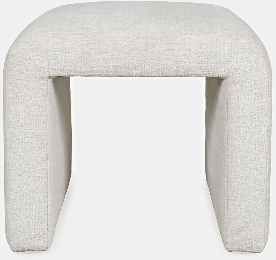 Sophia Modern Luxury Curved Upholstered Jacquard Petite Ottoman Bench Set of 2 In Natural | 1stopbedrooms