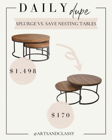 Nesting tables are all the rage right now! This set of nesting coffee tables from Walmart is almost identical to another trendy brand for a fraction of the cost! #designerdupe #splurgeorsave

#LTKhome #LTKFind