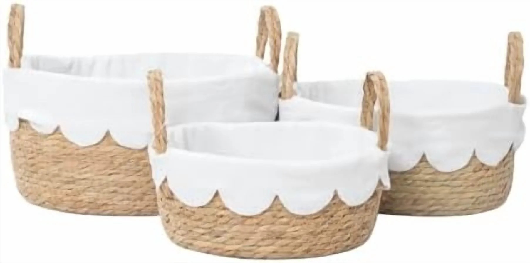 Handmade Seagrass Wicker Storage Basket with Handles & Removable Liner,Eco-Friendly Oval Woven Shelf Basket Organizer for Home Decor,Set of 3$$Home Decor, Kitchen, & Other - Walmart.com | Walmart (US)