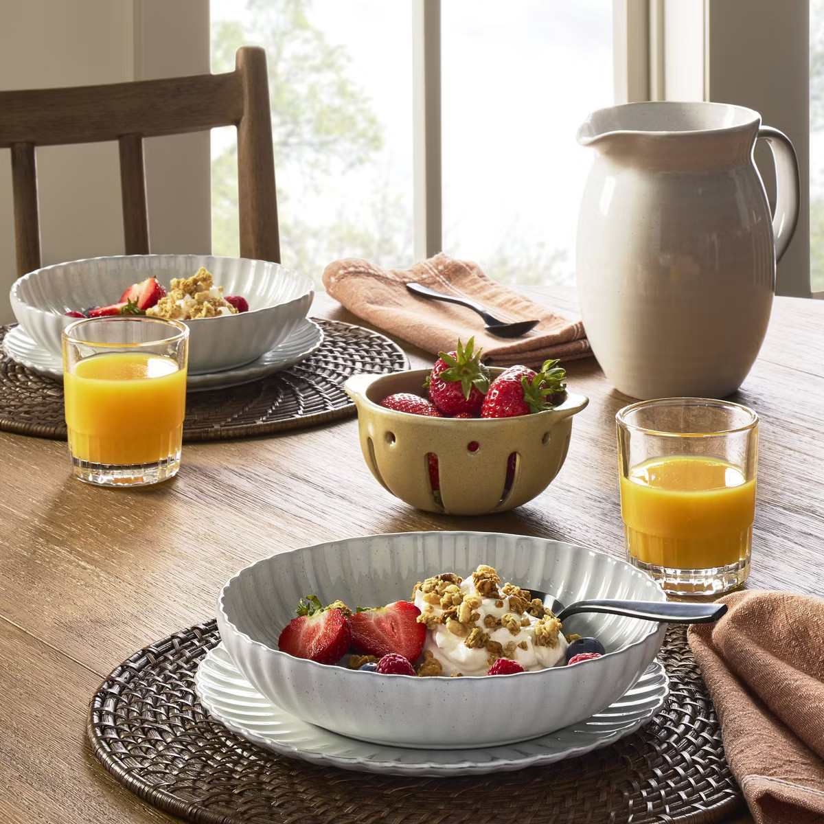 25oz Scalloped Edge Stoneware Pasta/Grain Bowl Cream - Hearth & Hand™ with Magnolia | Target