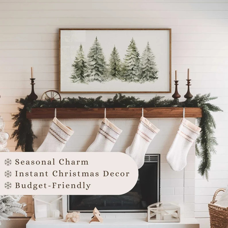 Christmas Frame TV Art Winter Samsung Frame TV Art Farmhouse - Etsy | Etsy (US)