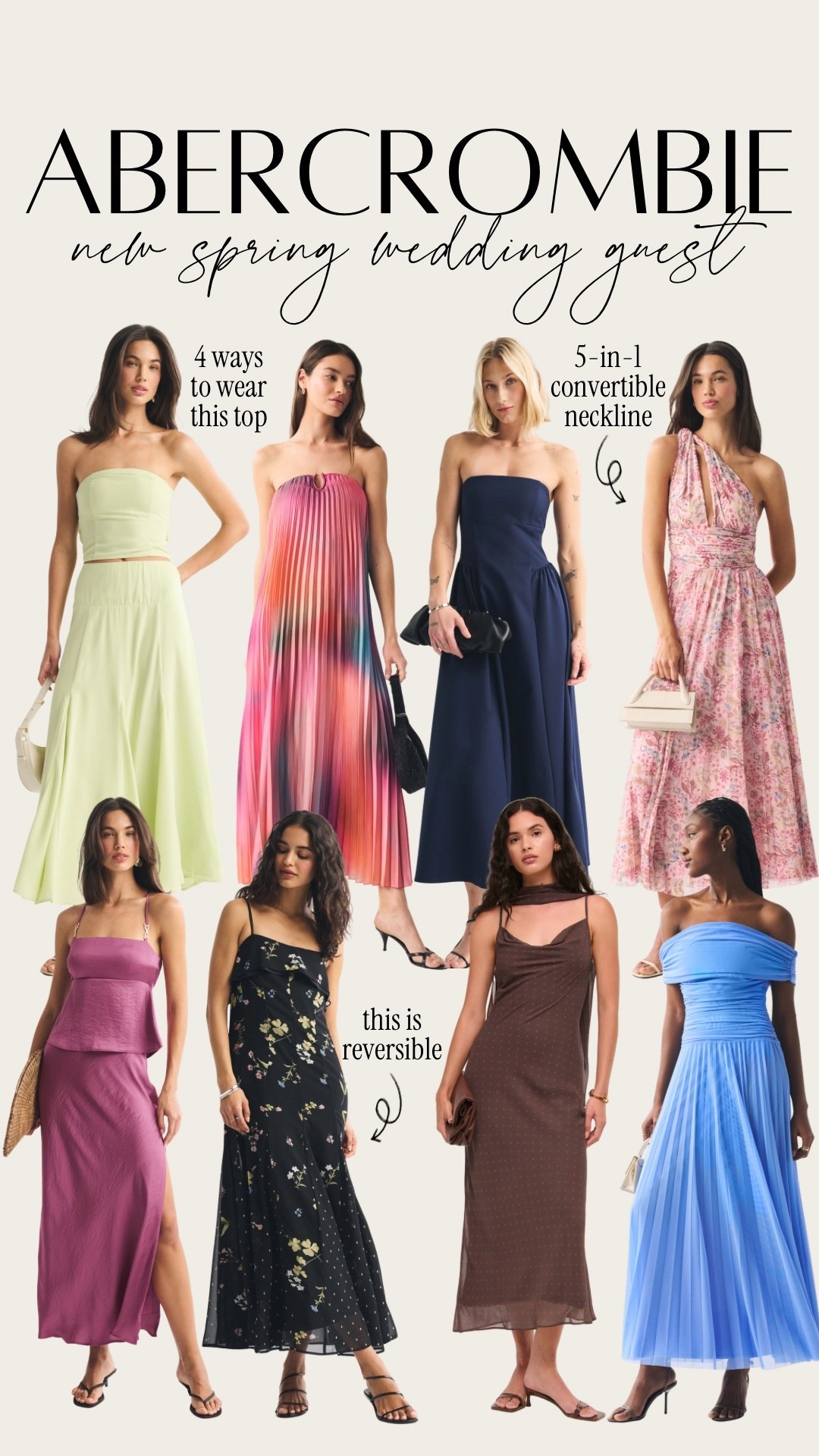 Spring wedding guest dresses from @abercrombie 

#LTKootd #LTKgrwm