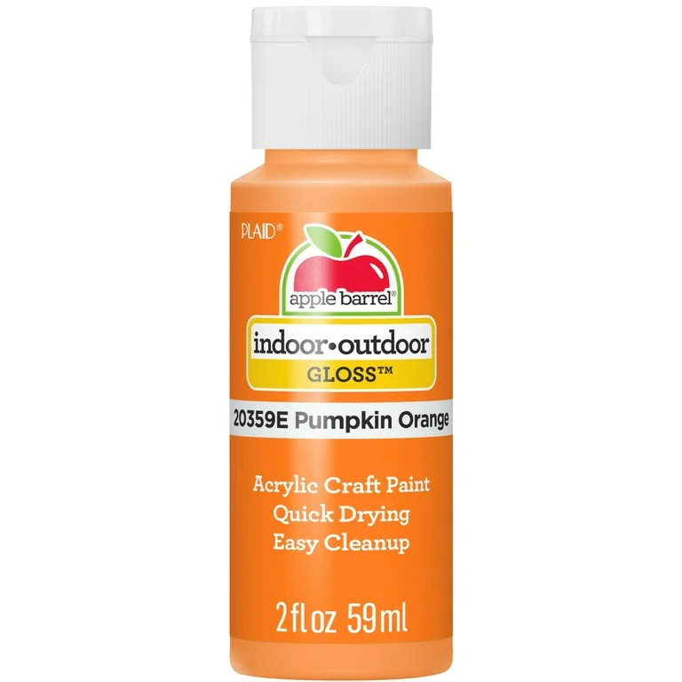Apple Barrel Acrylic Craft Paint, Gloss Finish, Pumpkin Orange, 2 fl oz | Walmart (US)