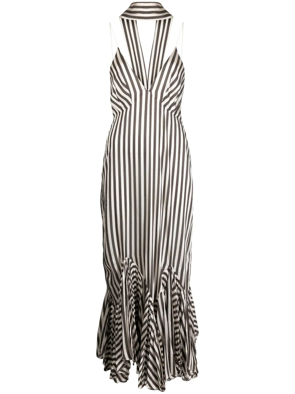 KHAITE The Candita Ruffled Midi Dress - Farfetch | Farfetch Global