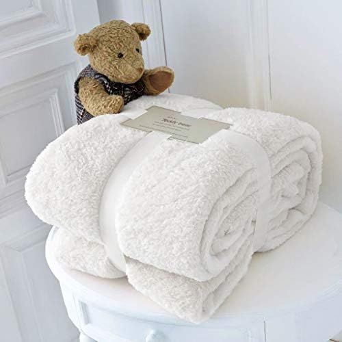 Hachette Teddy Fleece Throw Blanket Soft Warm Throw Over Sofa Bed Travel Bedspread Blanket (White... | Amazon (UK)