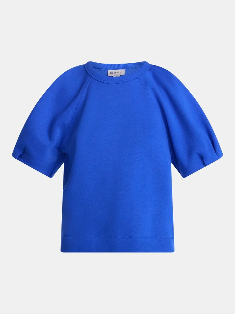 Scenario Women's and Women's Plus Fleece Top with Lantern Sleeves, Size XS-4X | Walmart (US)