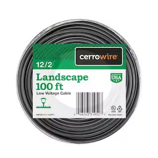 Cerrowire 100 ft. 12/2 Black Stranded Landscape Lighting Wire-241-1602C - The Home Depot | The Home Depot