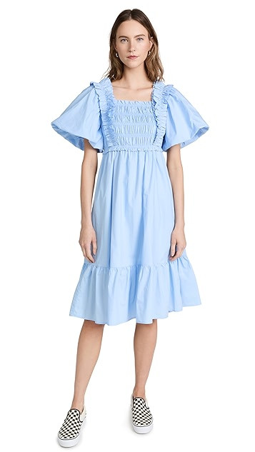 Ruffled Smocked Midi Dress | Shopbop