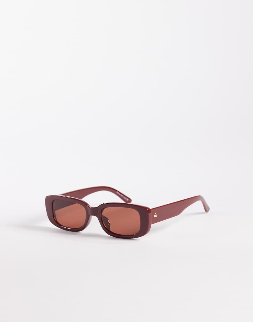 AIRE ceres rectangular sunglasses in burgundy-Red | ASOS (Global)
