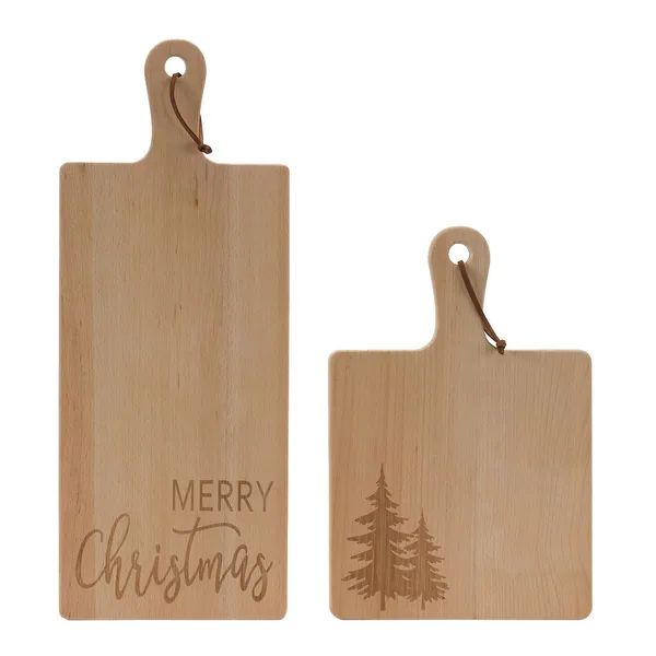 Merry Christmas Pine Tree Cutting Board (Set of 2) - 8.75 x 0.5 x 21.75 - Bed Bath & Beyond - 384... | Bed Bath & Beyond