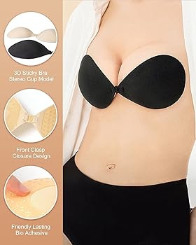 Adhesive Bra Push Up for Women 2 Pair, Sticky Invisible Lifting Bra, Backless Strapless Bras for ... | Amazon (US)