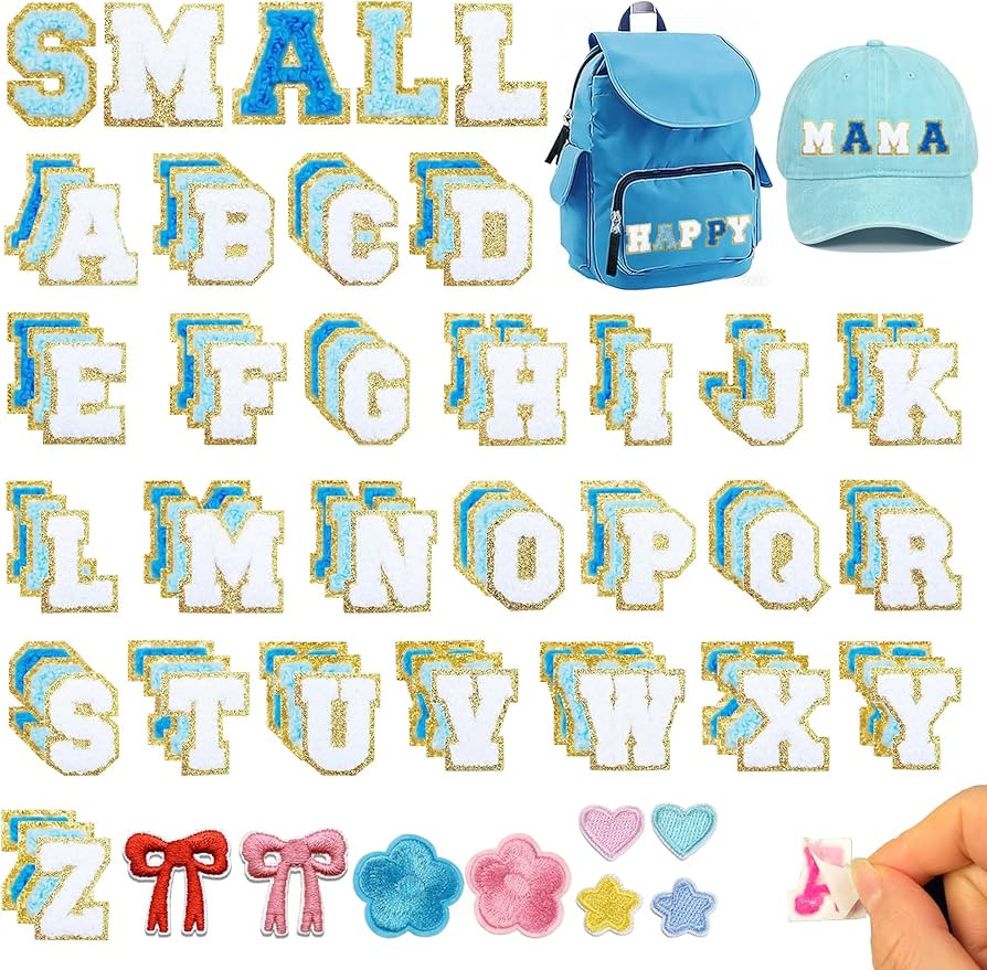 Jongdari 86PCS Small Chenille Letters Adhesive Patches, 1 inch Mini Cute Self Adhesive Fuzzy Alph... | Amazon (US)