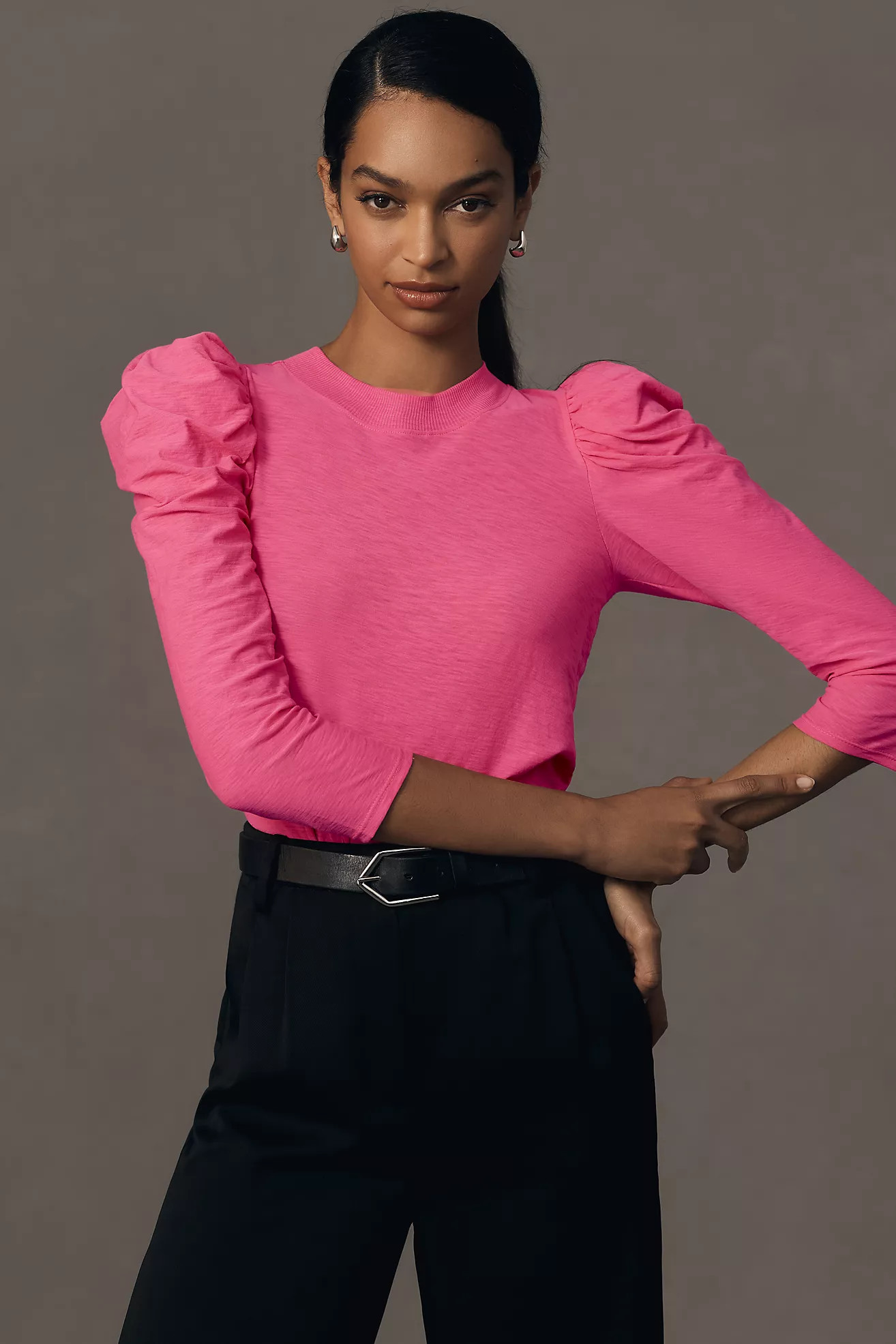 Nation LTD Puff-Sleeve Mock-Neck Top | Anthropologie (US)