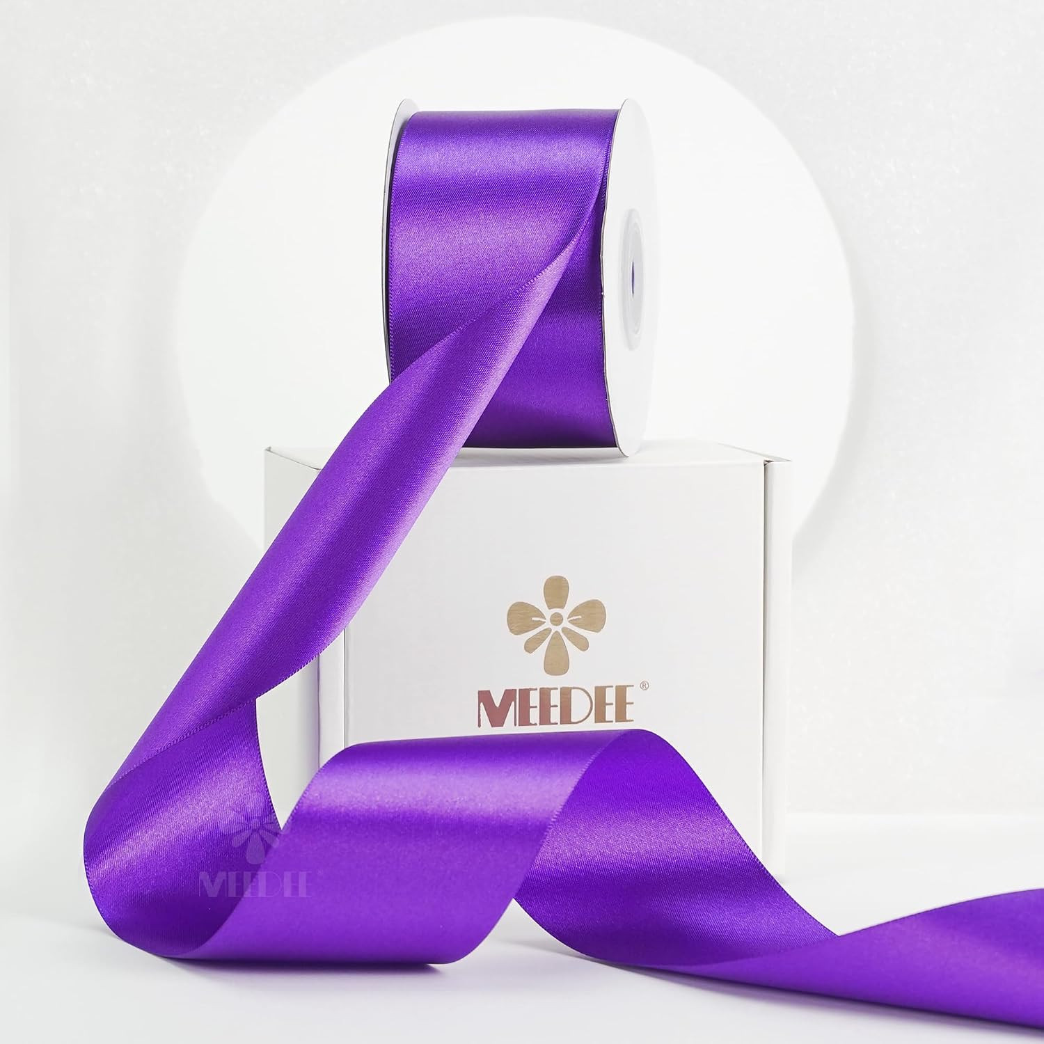 Purple Satin Ribbon 2 Inch Purple Ribbon Lux Double Faced Ribbons By 25 Yards Silk Satin Ribbons for Gift Wrapping, Weddings, Flower Bouquet, Holiday Decorating | Amazon (US)