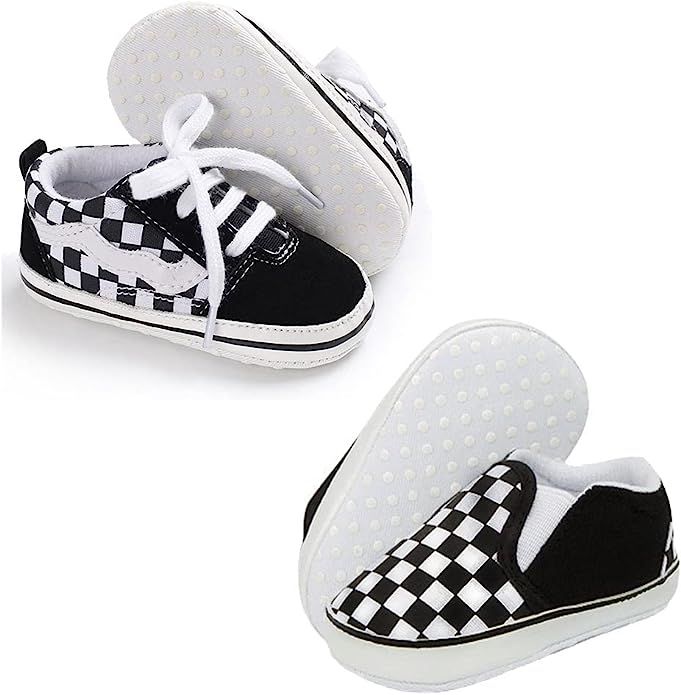 Amazon.com: Clowora Unsex Baby Boys Girls Canvas First Walkers Shoes,Newborn Infant Non Slip Soft... | Amazon (US)