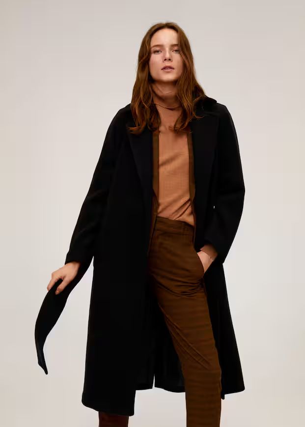 Belted wool coat | MANGO (US)