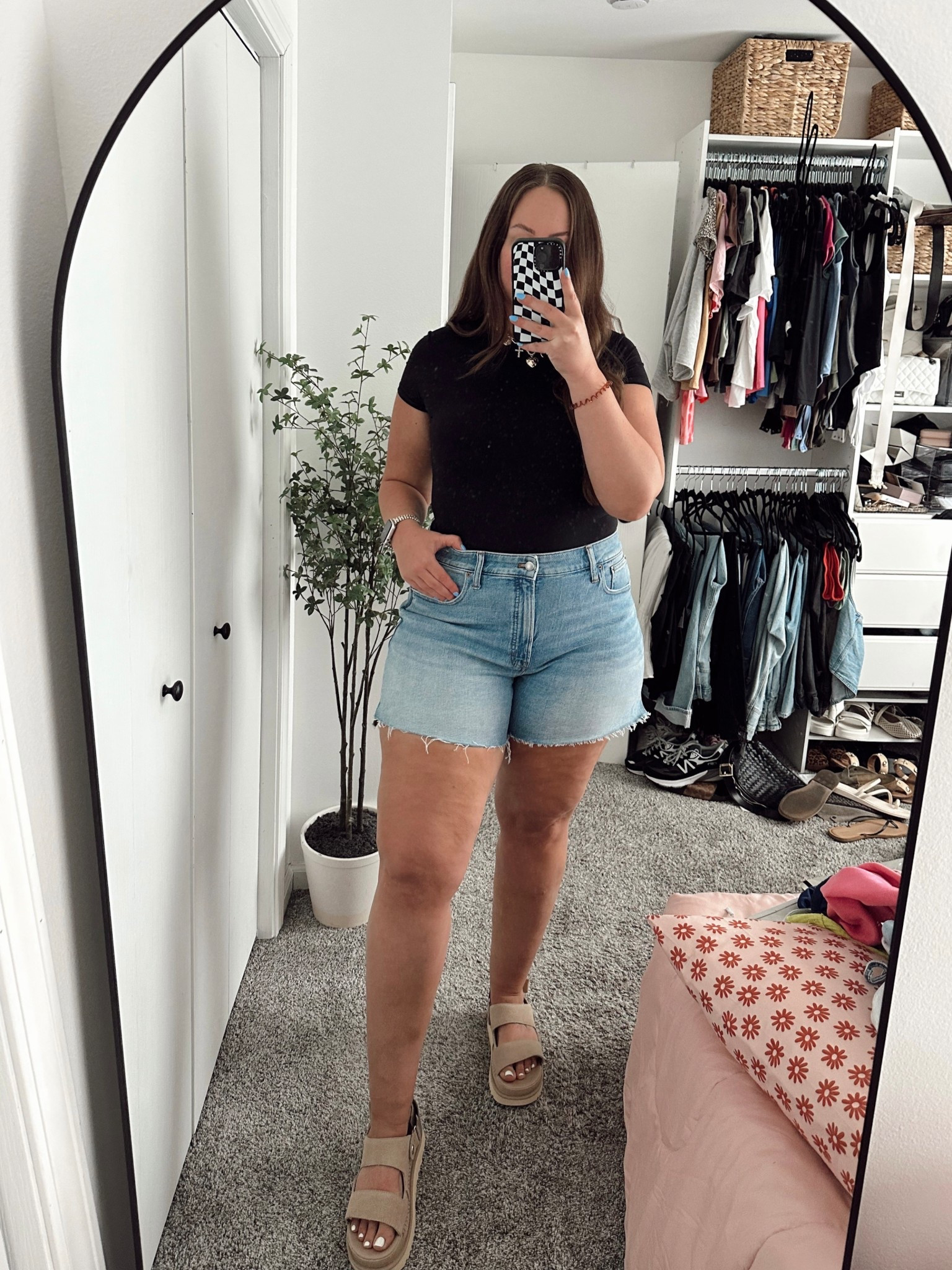 Favorite Amazon bodysuits - lightweight & stretchy! Wearing xl 
Shorts are Madewell - SO COMFY!! Wearing 33 (16) 

Sandals , Summer Outfit

#LTKShoeCrush
