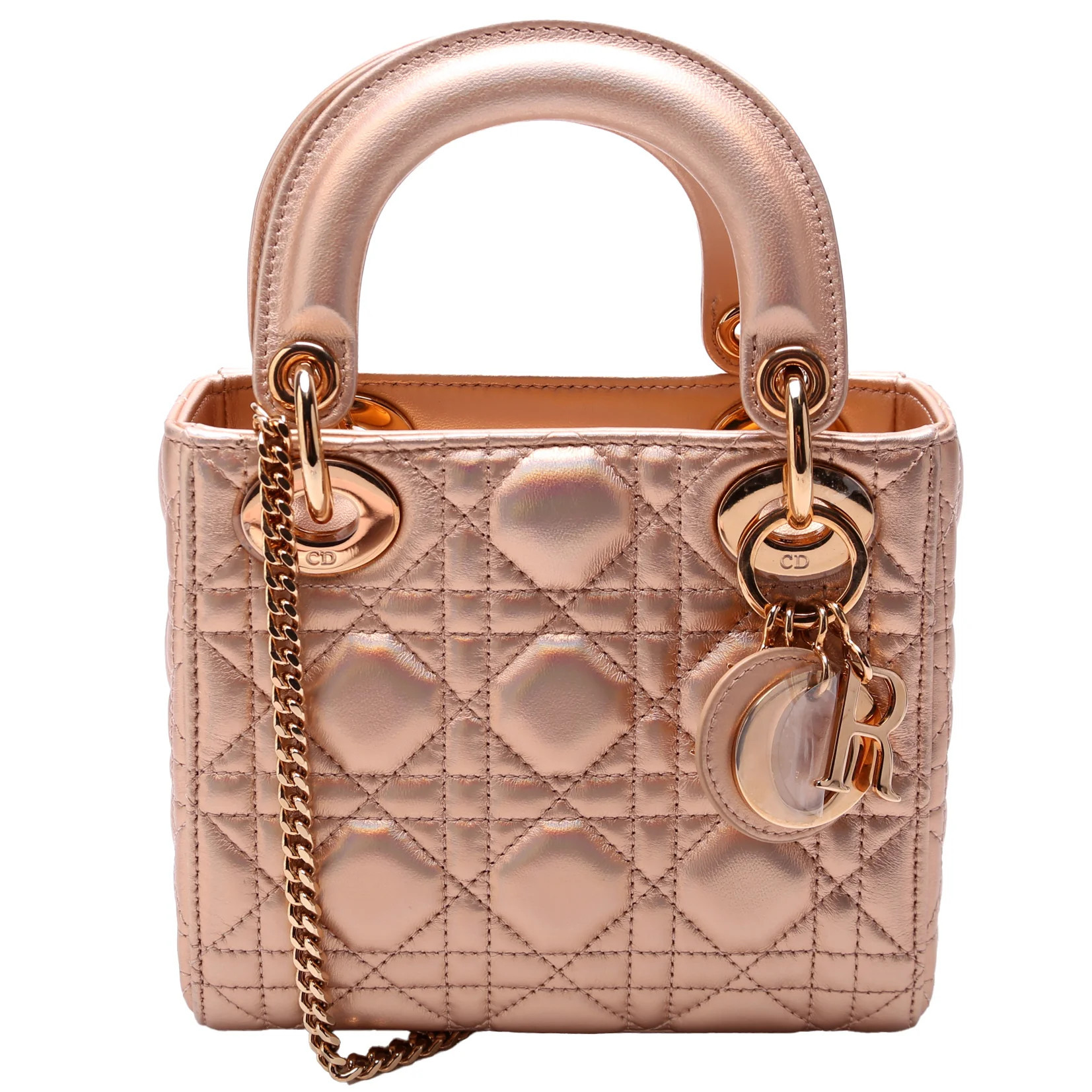 Lady Dior Mini Iridescent Metallic Lambskin | Keeks Designer Handbags