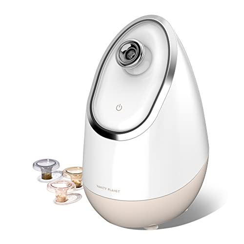 Vanity Planet Aira Ionic Facial Steamer (Beige) - Pore Cleaner That Detoxifies, Cleanses and Moisturizes - Adjustable Nozzle, Water Tank with 3 Essential Oil Baskets | Amazon (US)