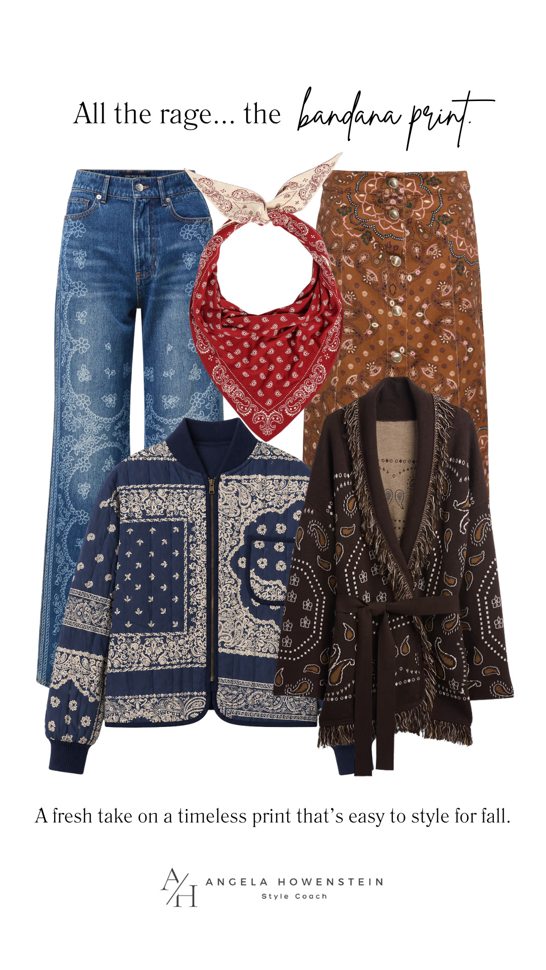 Bandana print is having a major moment this fall, and these pieces make it easy to embrace the trend. From printed denim and a button-front skirt to statement jackets and a classic scarf, these are timeless pieces you’ll wear for seasons to come.

👩‍💻 LTK PRO TIPS
❤️ Heart = Support my posts ;-)
🔖 Save = Get sale & restock alerts for the things you love!
📋 Lists = Keep favorites organized (List ideas: Christmas, Birthdays, and Vacations!)
📲 Share = Send lists and products to a friend (or your daughters like me).
💬 Comment = Ask me anything, and I’ll answer. ;-) 

 #LTKootd #LTKSeasonal #LTKOver40