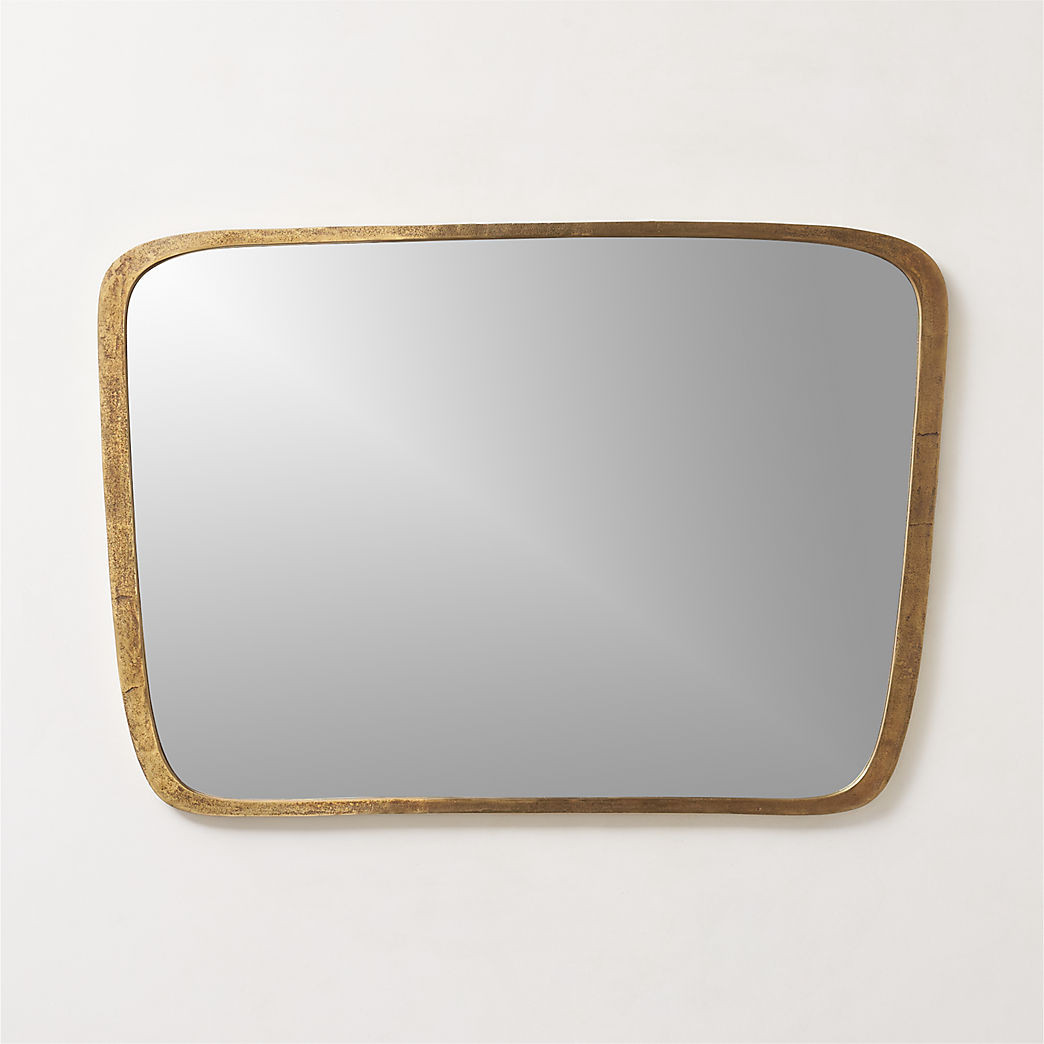 Ponder Brass Wall Mirror 48''x34'' + Reviews | CB2 | CB2