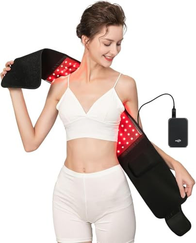 USUIE Red Light Therapy Belt, Infrared Light Therapy Wrap Red Light Therapy Device for Body (Black with Power Pack) | Amazon (US)