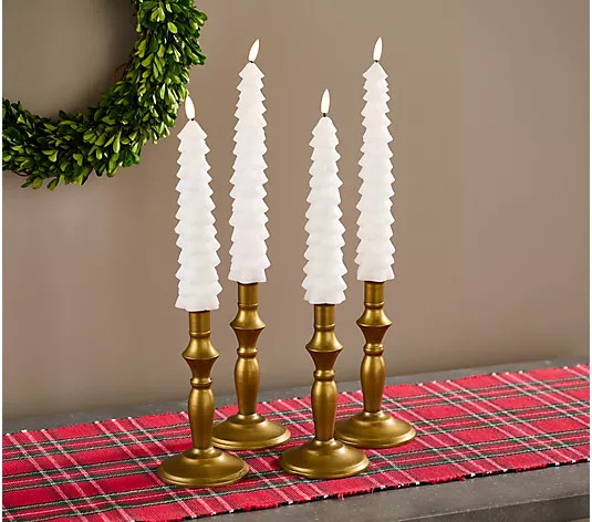 Home Reflections Set of 4 Flameless Tree Tapers | QVC