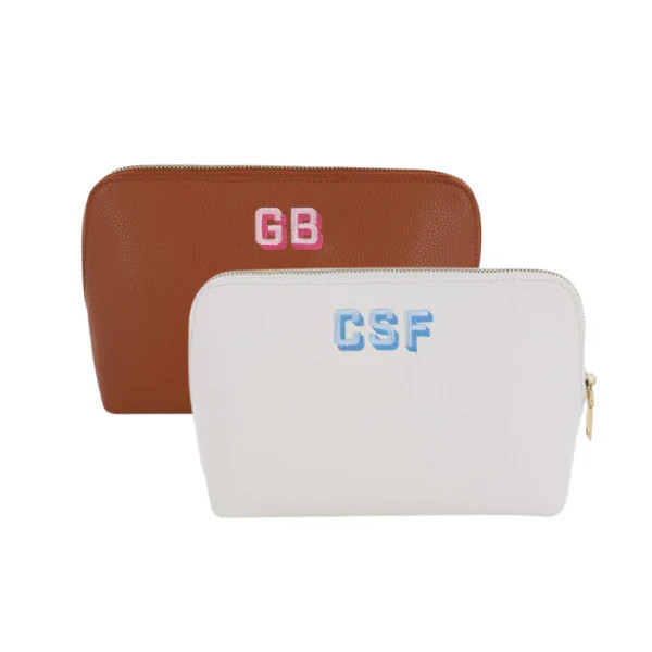 Vegan Leather Pouch - Embroidered | Sprinkled With Pink