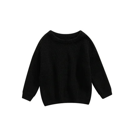 Fullvigor Toddler Boys Girls Knit Sweater Oversized Sweatshirt Fall Winter Pullover Tops | Walmart (US)