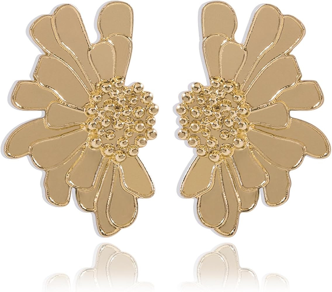 Vintage Flower Stud Earrings Exaggerated Oversized Daisy Flower Earrings Statement Jewelry for Wo... | Amazon (US)