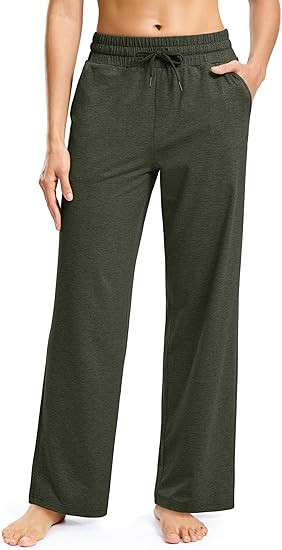 SANTINY Women's Soft Sweatpants Lightweight Yoga Lounge Casual Pants Stretch Open Bottom Sweat Pa... | Amazon (US)