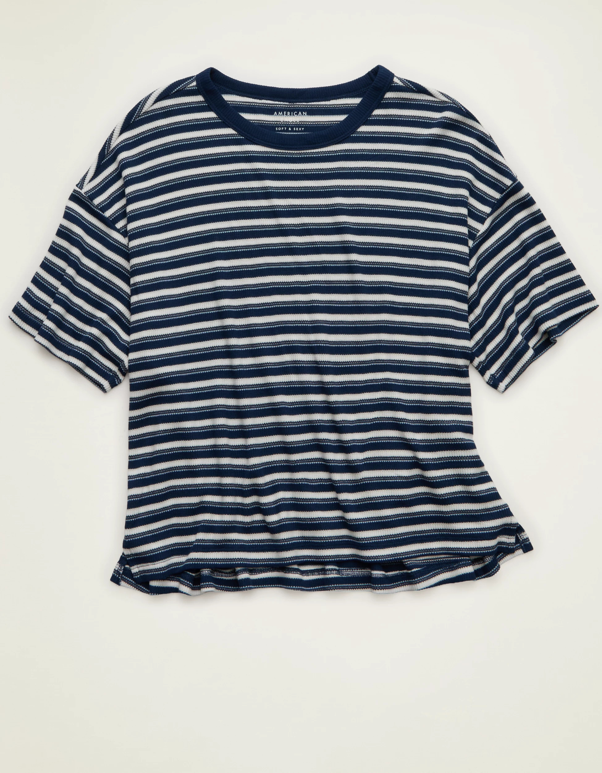 AE Soft & Sexy Waffle Crew Neck Tee | American Eagle Outfitters (US & CA)