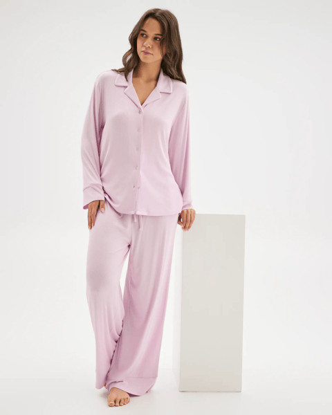 Rib Wide Leg Sleep Pants - Pink | Target AU