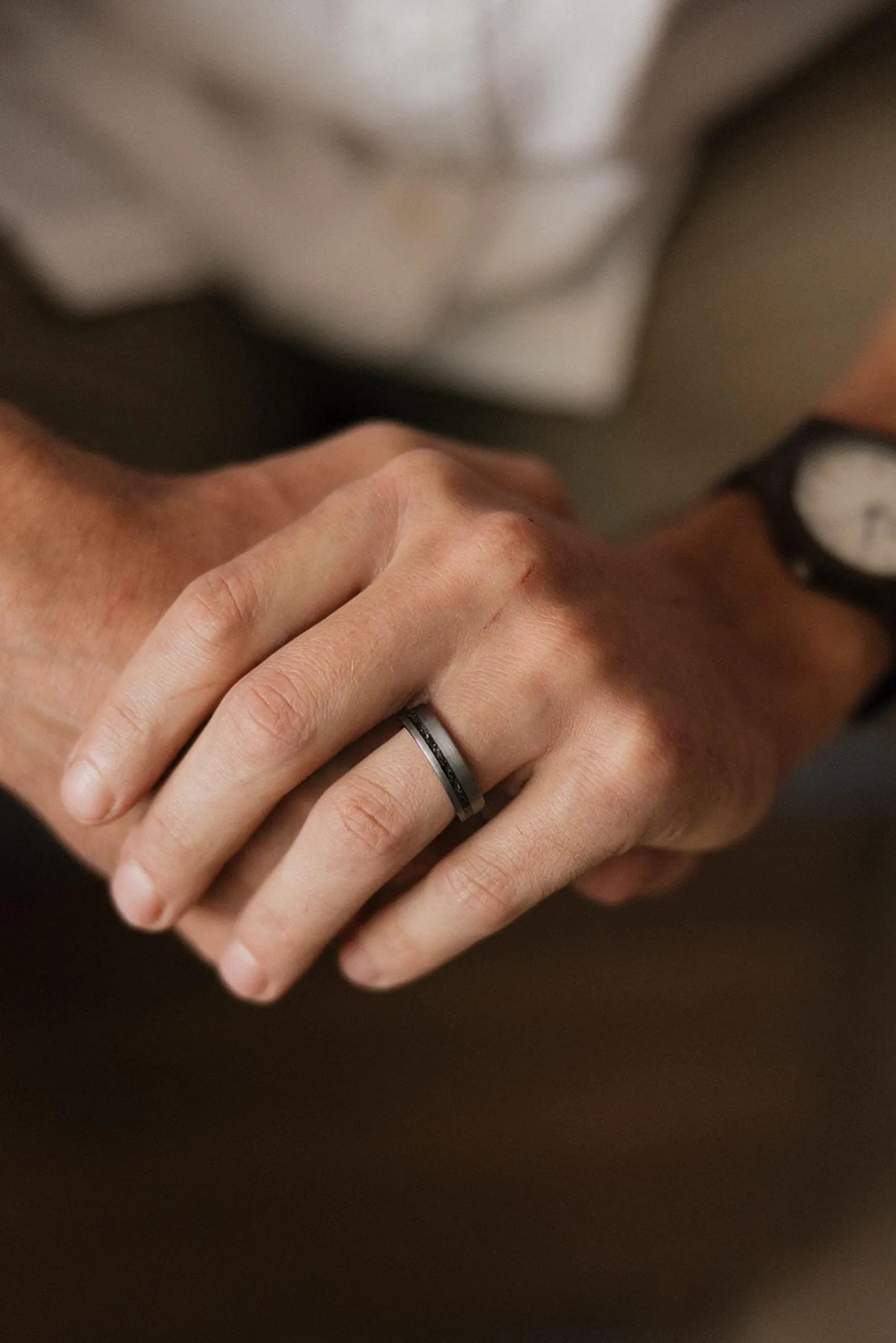 6mm Silver Meteorite Brushed Wedding Ring, Silver Mens Wedding Band - Etsy | Etsy (US)
