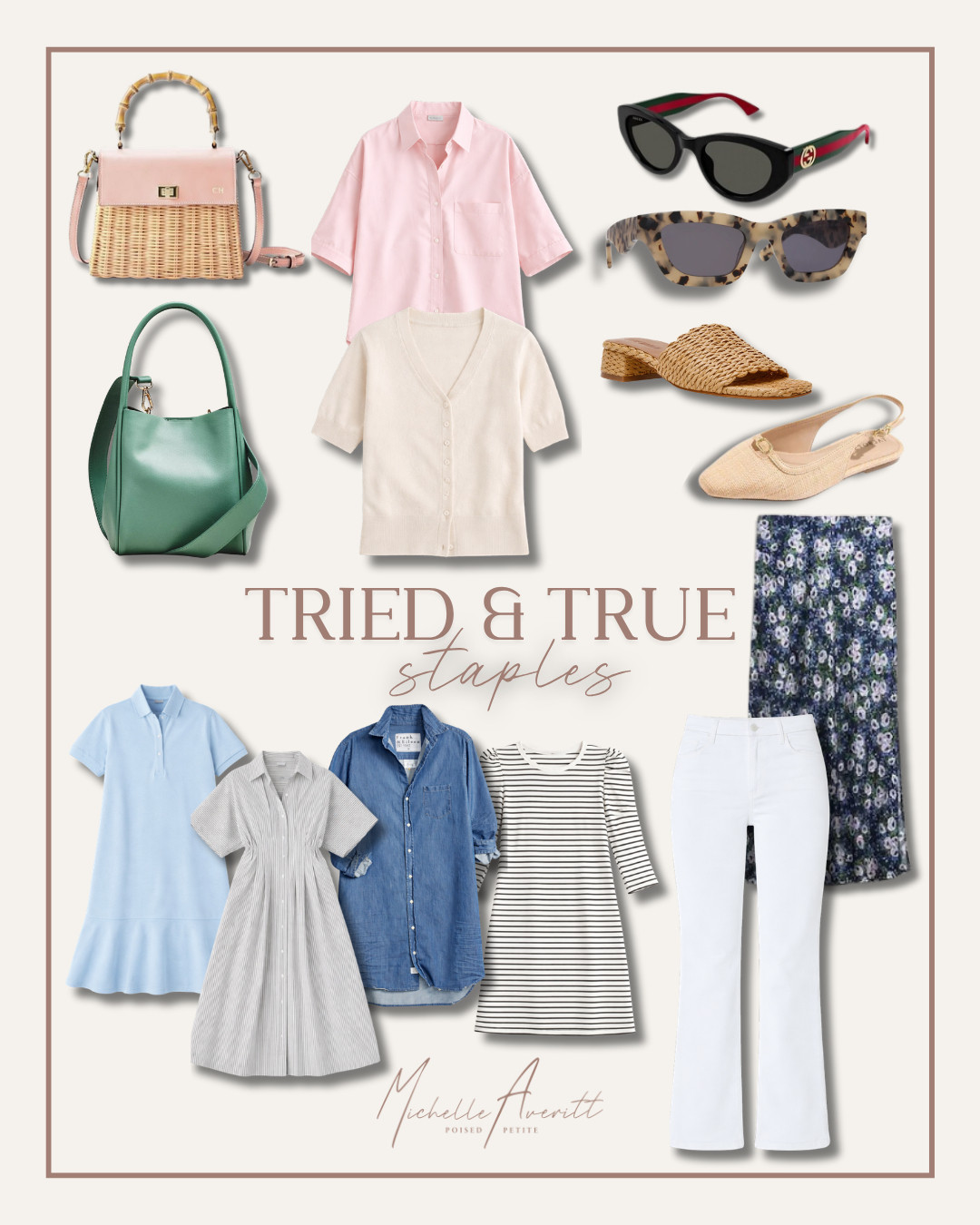 My tried and true staples for spring that I reach for again and again! These are the pieces I’ve worn on repeat and love.

A chic handbag paired with a staple dress makes for an effortless, stylish look! A pair of jeans or a maxi skirt styled with a sleek button down sweater or shirt makes for an elevated, classy outfit!

spring outfit ideas, spring accessories, fashion over 40, petite style 

 #LTKootd #LTKOver40 #LTKPetite