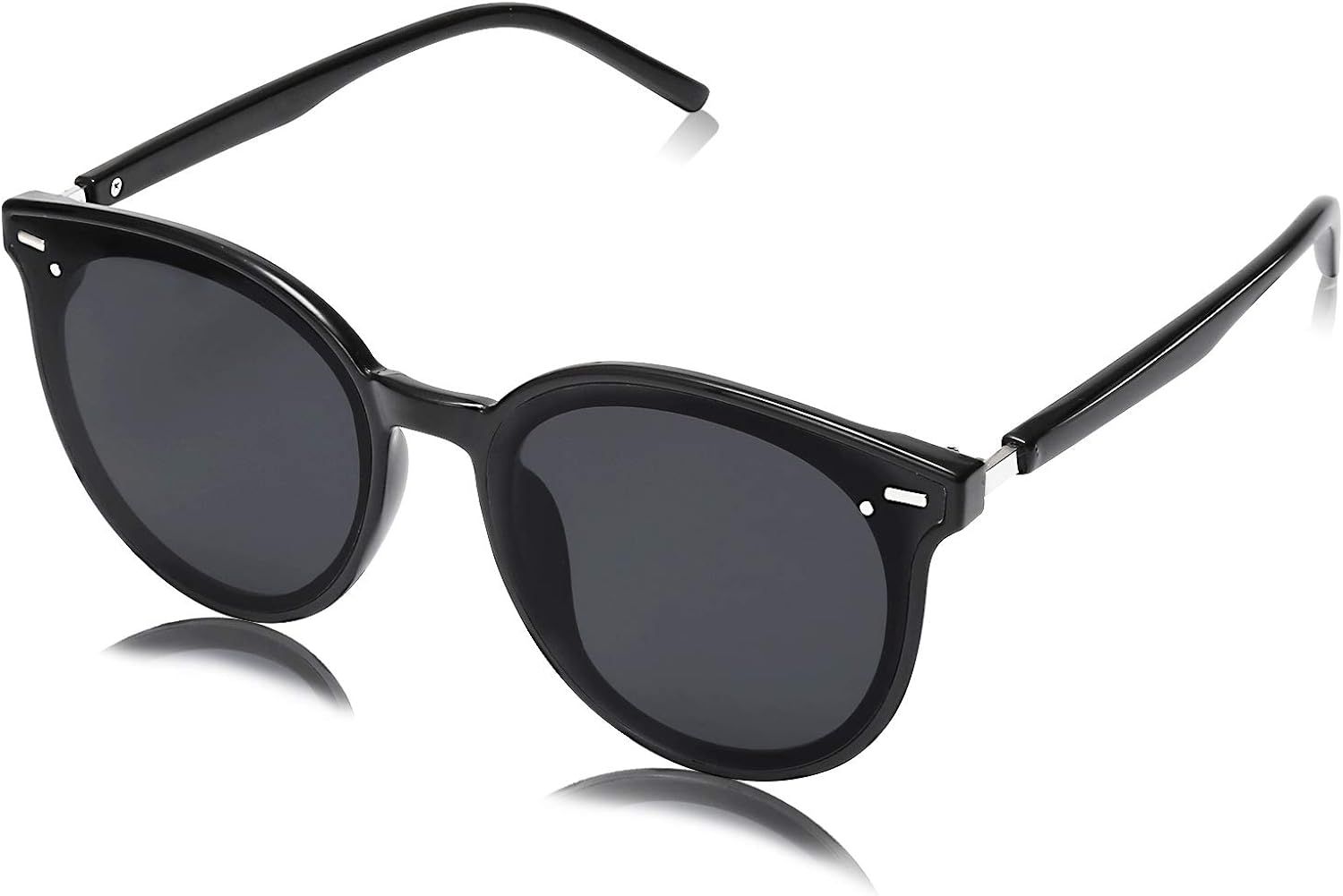 SOJOS Classic Round Retro Plastic Frame Vintage Large Sunglasses for Women Men BLOSSOM SJ2067 | Amazon (US)