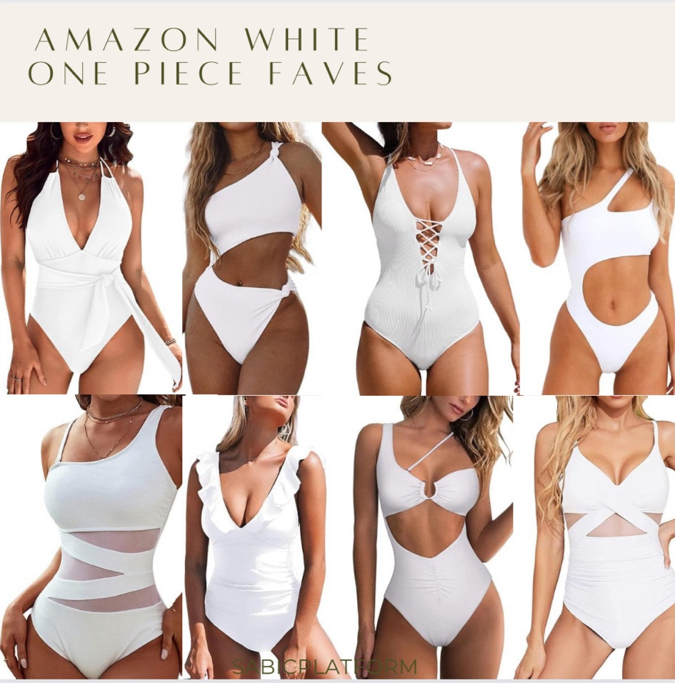 Amazon one piece white swimwear!!! 

#LTKunder50 #LTKtravel #LTKswim