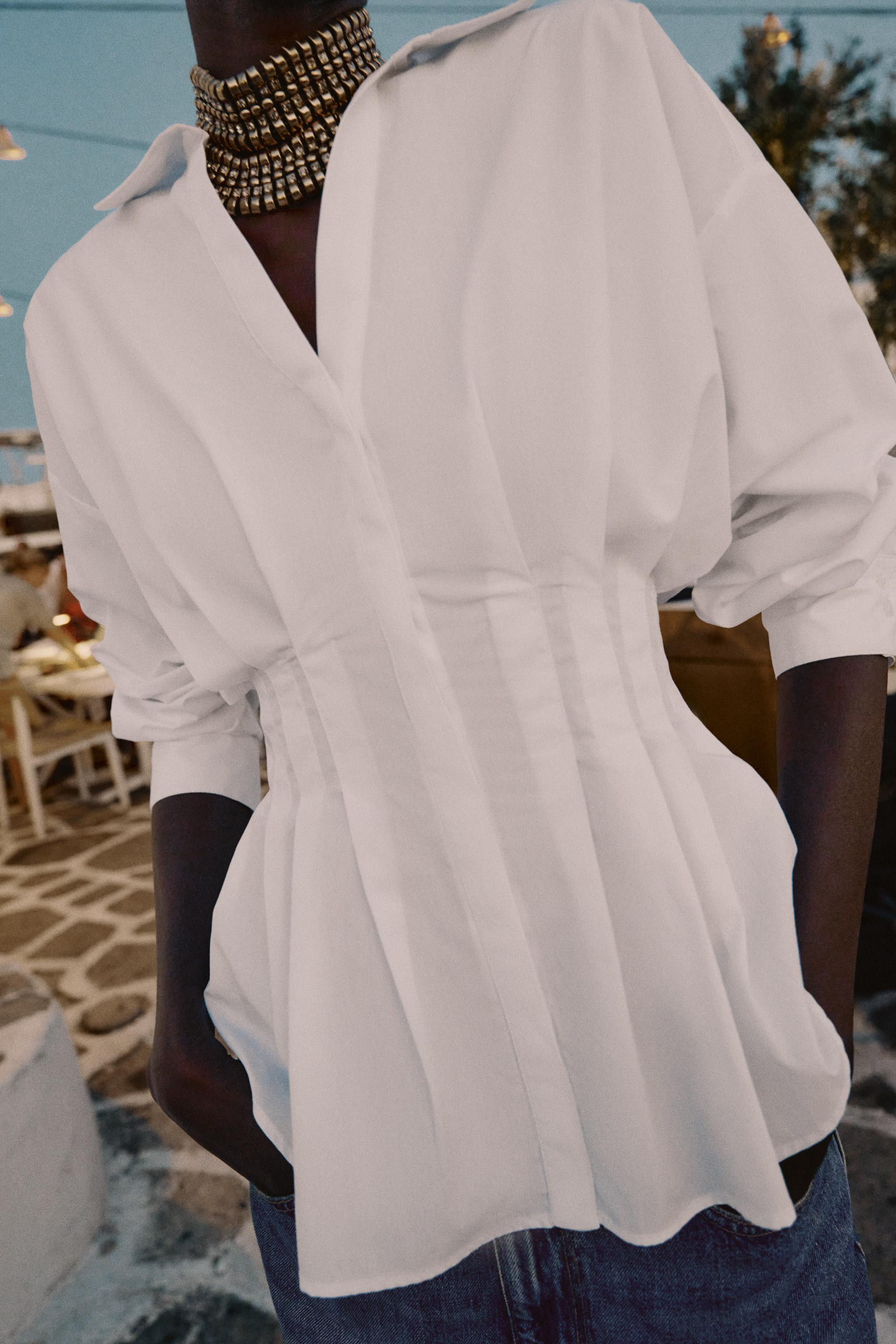 PLEATED POPLIN SHIRT | Zara US